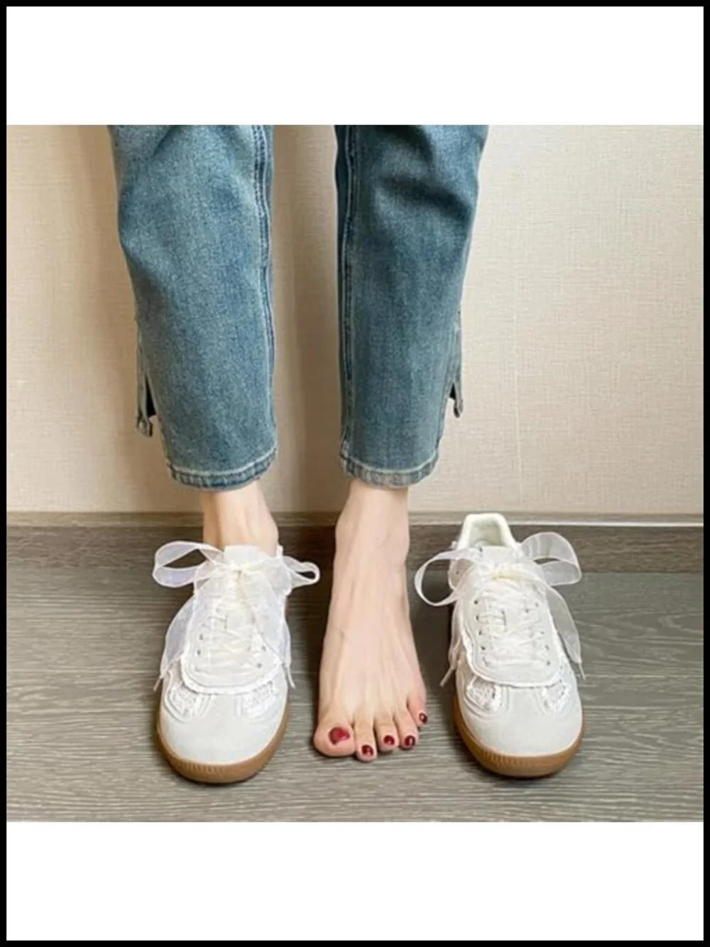 PU Leather Lace Up Casual Sneakers Breathable Mesh Fashion Walking Shoes